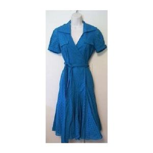 Diane Von Furstenberg taffy aqua pin up dress